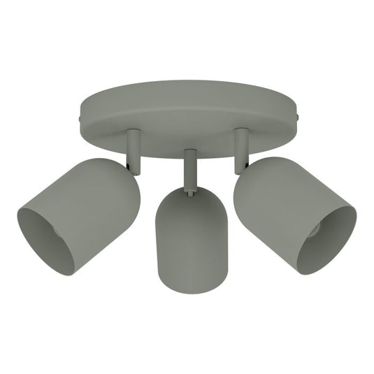 Foco de Teto Verde Lodão Mate com 3 Focos Articulados TILSTON EGLO