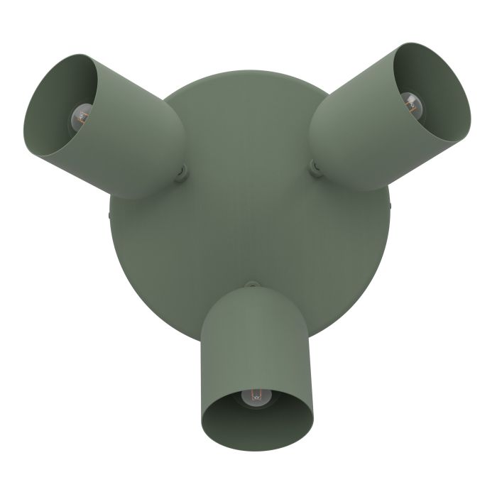 Load image into Gallery viewer, Foco de Teto Verde Lodão Mate com 3 Focos Articulados TILSTON EGLO

