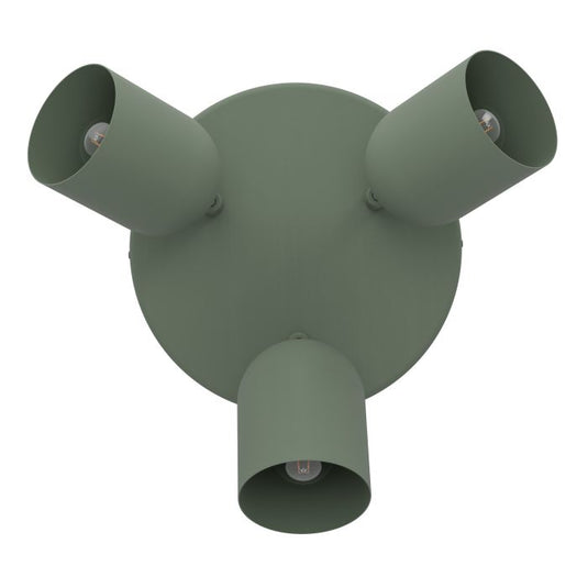 Foco de Teto Verde Lodão Mate com 3 Focos Articulados TILSTON EGLO