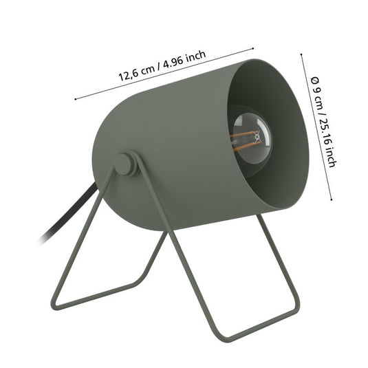 Candeeiro de Mesa com Abajur Inclinado Verde Musgo TILSTON EGLO