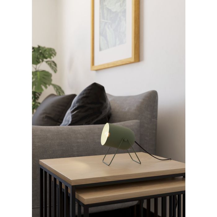 Load image into Gallery viewer, Candeeiro de Mesa com Abajur Inclinado Verde Musgo TILSTON EGLO
