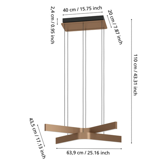 Candeeiro de teto com iluminação ajustável FOLCINO-Z - Eglo