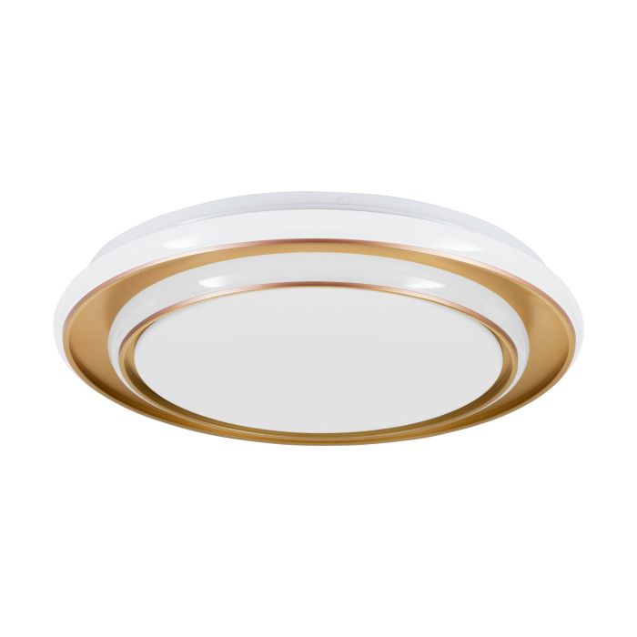 Load image into Gallery viewer, Candeeiro de teto LED branco e dourado MOSCHETTA EGLO
