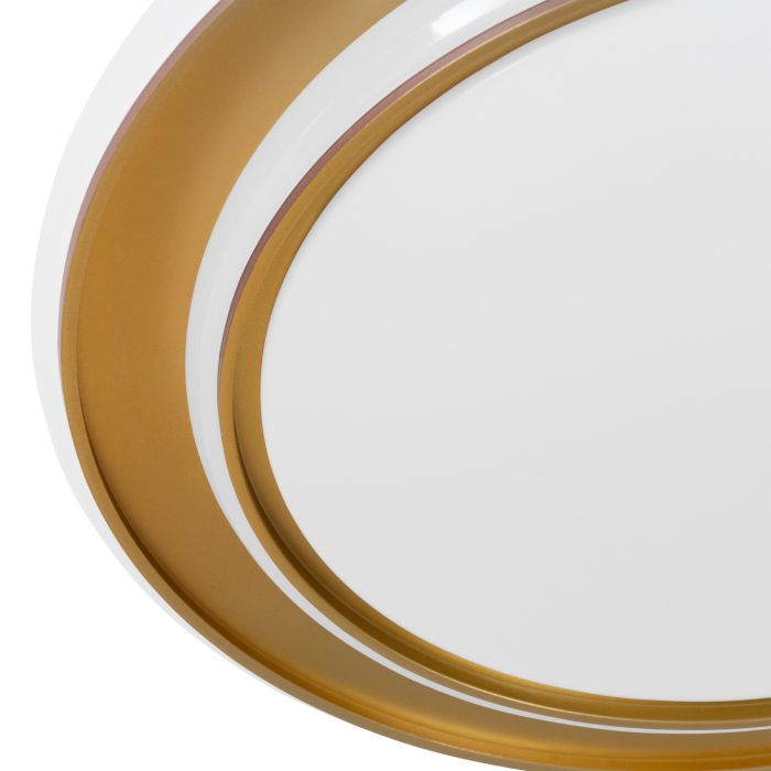 Load image into Gallery viewer, Candeeiro de teto LED branco e dourado MOSCHETTA EGLO
