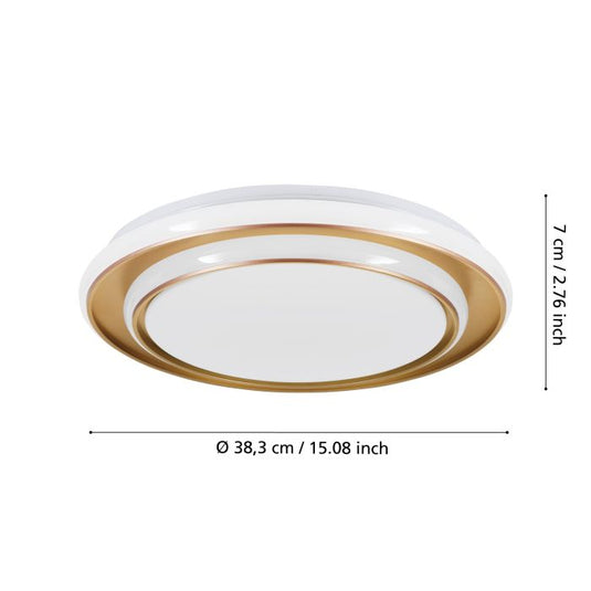 Candeeiro de teto LED branco e dourado MOSCHETTA EGLO