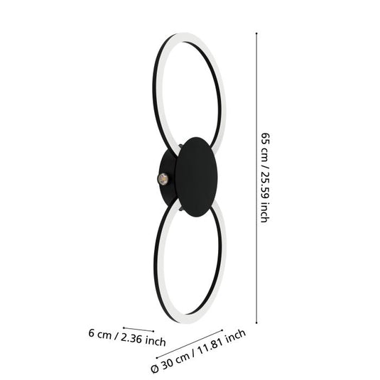 Candeeiro de teto LED moderno com anéis VENTICELLO 1 EGLO