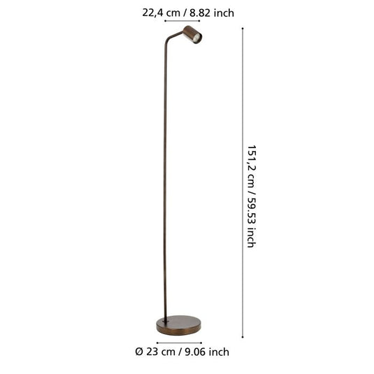 Candeeiro de pé com acabamento em bronze escovado RIGOMAGNO EGLO