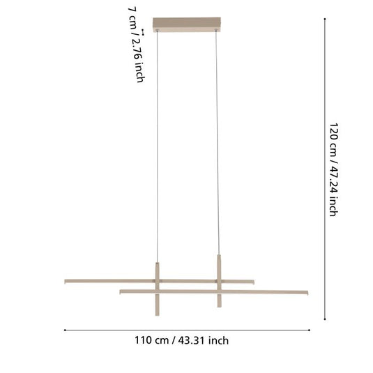 Candeeiro de Teto Suspenso TREPILIANO LED Areia Design Moderno