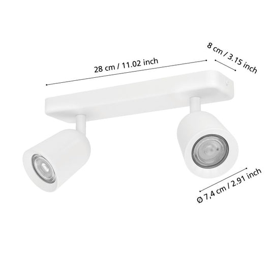 Foco de Teto Branco com Dois Focos Ajustáveis CAMALDOLI EGLO