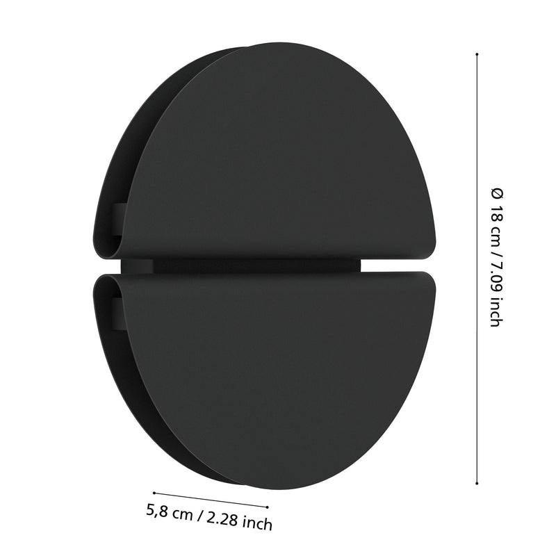Chargez l'image dans la visionneuse de la galerie, Aplique de Parede LED em Aço Inoxidável Preto com Luz Ajustável PIANOSA EGLO
