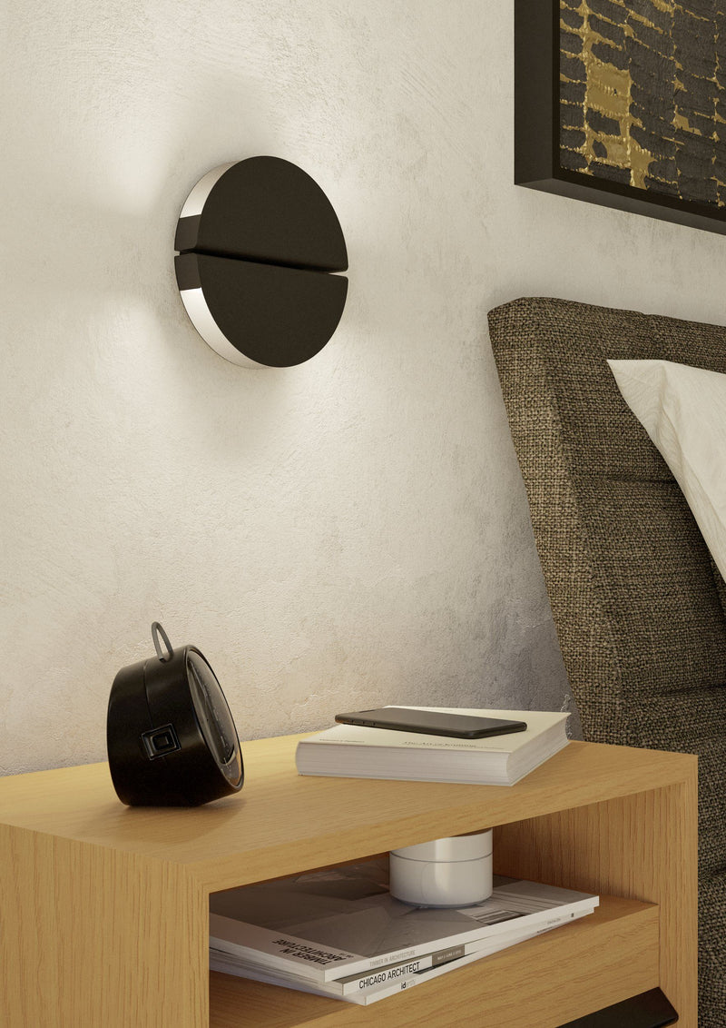 Chargez l'image dans la visionneuse de la galerie, Aplique de Parede LED em Aço Inoxidável Preto com Luz Ajustável PIANOSA EGLO
