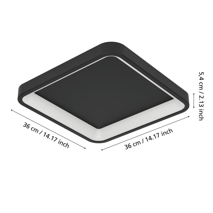 Cargue la imagen en el visor de la galería, Candeeiro de teto LED com controlo inteligente LORETELLO-Z EGLO
