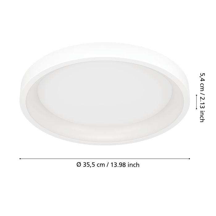 Cargue la imagen en el visor de la galería, Candeeiro de teto LED branco fosco moderno LORETELLO-Z EGLO
