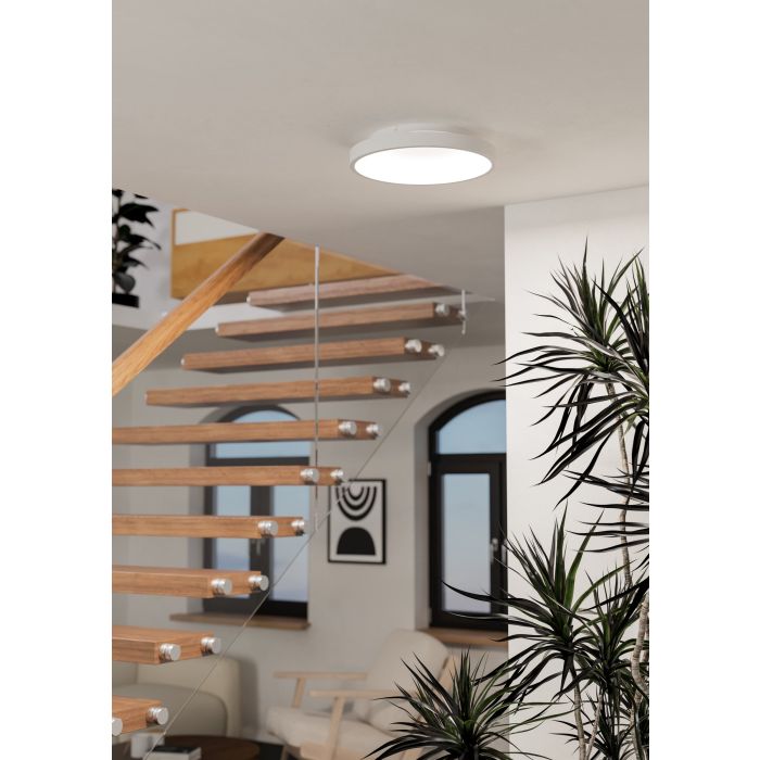 Cargue la imagen en el visor de la galería, Candeeiro de teto LED branco fosco moderno LORETELLO-Z EGLO
