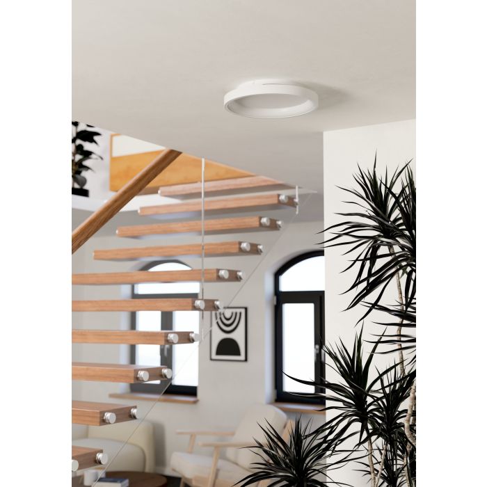 Cargue la imagen en el visor de la galería, Candeeiro de teto LED branco fosco moderno LORETELLO-Z EGLO
