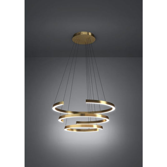Candeeiro de teto LED dourado com três anéis LABONETE EGLO