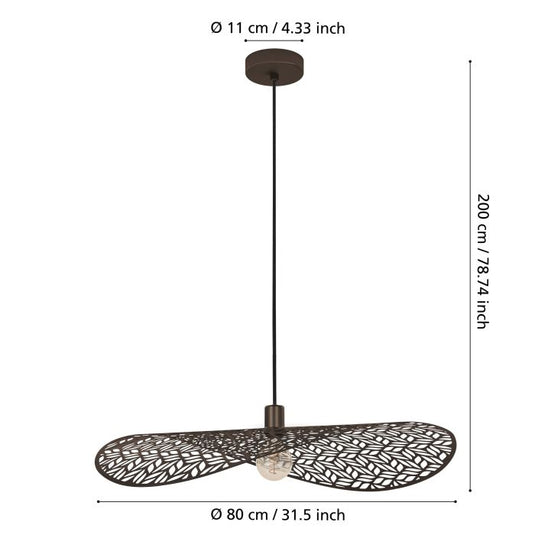 Candeeiro de teto com difusor metálico em bronze escovado SWABY EGLO