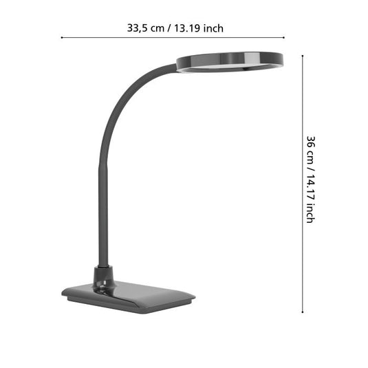 Candeeiro de mesa LED com braço flexível e luz ajustável LAURO EGLO