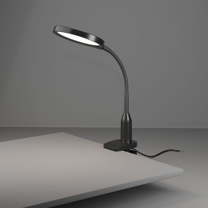 Load image into Gallery viewer, Candeeiro de Secretária LED-CCT com Clip Preto Mate LAURO EGLO
