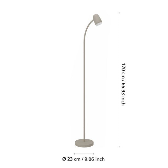 CARLO Candeeiro de Pé Preto EGLO - Luz Ajustável 85cm