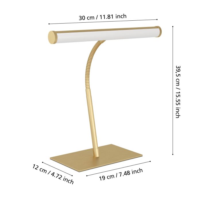 Load image into Gallery viewer, Candeeiro de Mesa LED com Pescoço Flexível Latão Escovado RICCIONE EGLO
