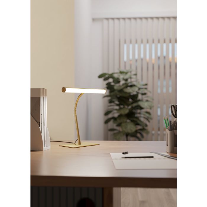 Load image into Gallery viewer, Candeeiro de Mesa LED com Pescoço Flexível Latão Escovado RICCIONE EGLO
