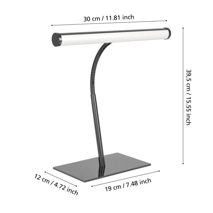Load image into Gallery viewer, Candeeiro de Mesa LED Níquel Nero com Pescoço Flexível RICCIONE EGLO
