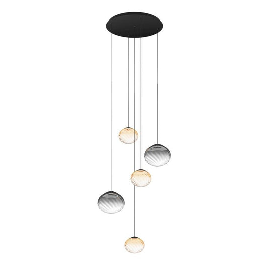 Candeeiro de teto LED com cúpulas de vidro estriado PANTOJA EGLO