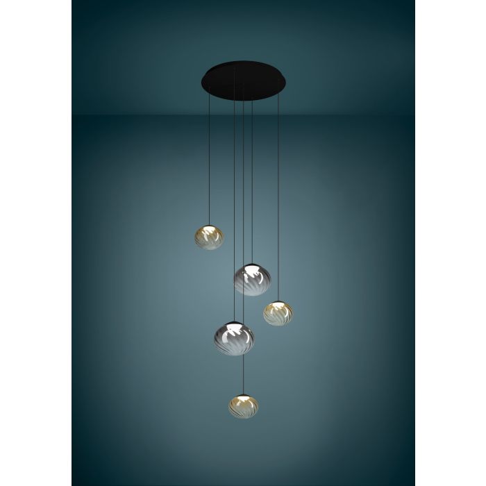 Carregue imagem no visualizador da galeriaCandeeiro de teto LED com cúpulas de vidro estriado PANTOJA EGLO

