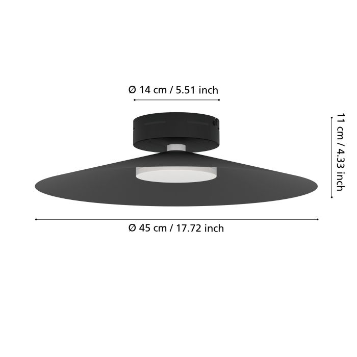 Load image into Gallery viewer, Candeeiro de teto moderno em metal preto mate CONOMAVILLA-Z EGLO
