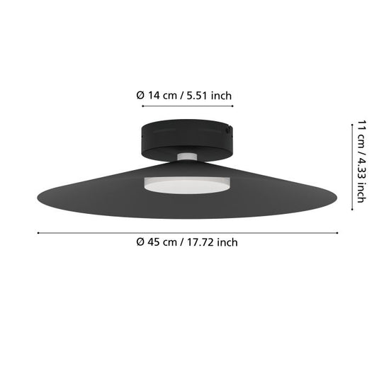 Candeeiro de teto moderno em metal preto mate CONOMAVILLA-Z EGLO