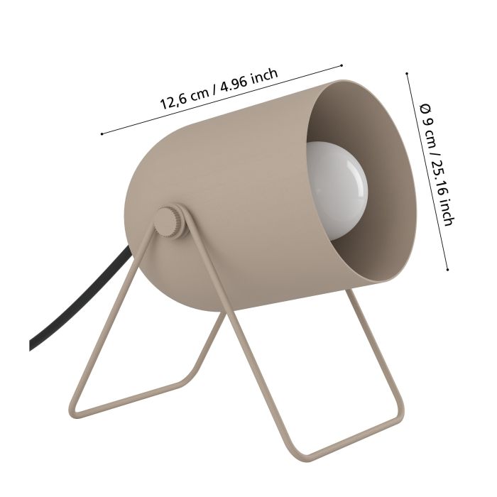 Load image into Gallery viewer, Candeeiro de Mesa Minimalista com Abajur Inclinado Areia TILSTON EGLO
