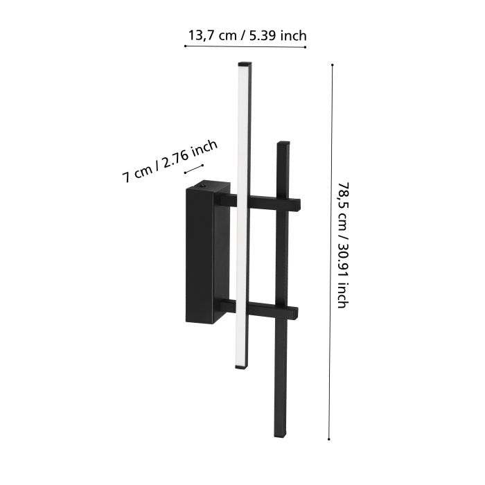 Load image into Gallery viewer, Aplique de Parede Moderno com LED Preto TREPILIANO EGLO
