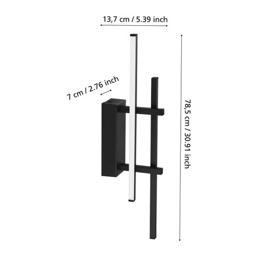Aplique de Parede Moderno com LED Preto TREPILIANO EGLO