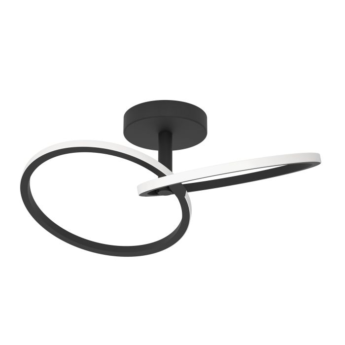 Load image into Gallery viewer, Candeeiro de teto LED com anéis inclinados preto mate CONGIUNTI EGLO
