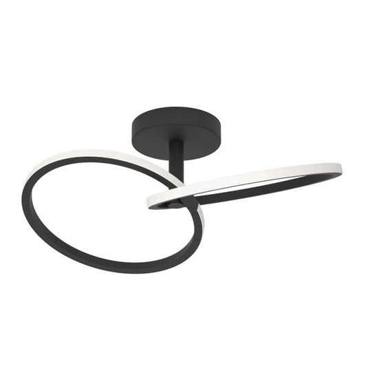 Candeeiro de teto LED com anéis inclinados preto mate CONGIUNTI EGLO