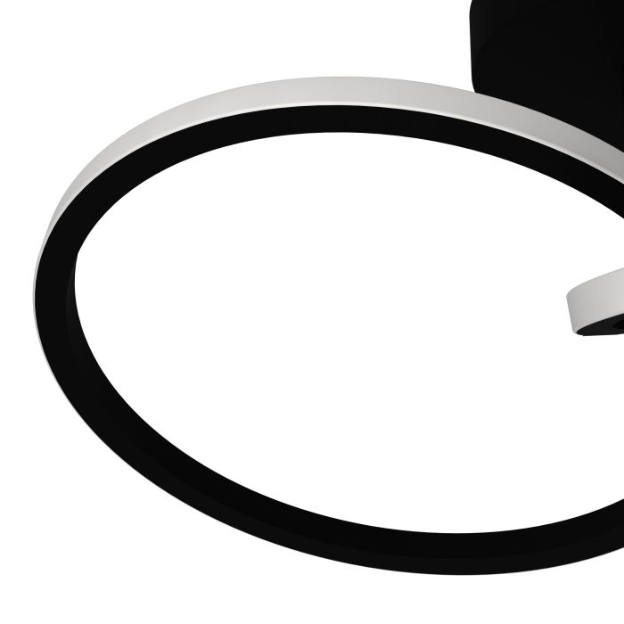 Load image into Gallery viewer, Candeeiro de teto LED com anéis inclinados preto mate CONGIUNTI EGLO
