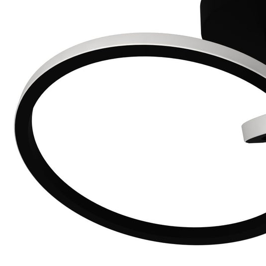 Candeeiro de teto LED com anéis inclinados preto mate CONGIUNTI EGLO
