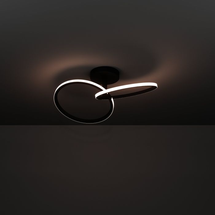 Load image into Gallery viewer, Candeeiro de teto LED com anéis inclinados preto mate CONGIUNTI EGLO
