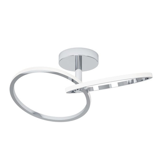 Candeeiro de teto LED com anéis deslocados e cromo CONGIUNTI EGLO