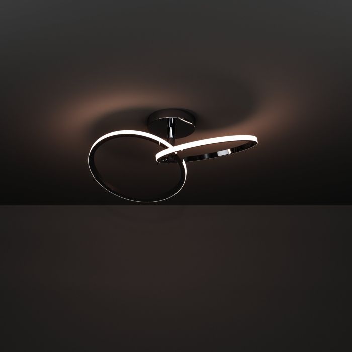 Load image into Gallery viewer, Candeeiro de teto LED com anéis deslocados e cromo CONGIUNTI EGLO
