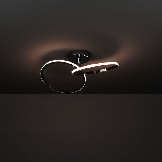 Candeeiro de teto LED com anéis deslocados e cromo CONGIUNTI EGLO