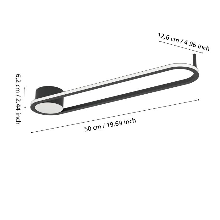 Load image into Gallery viewer, Candeeiro de teto oval preto com LED ajustável COLLECORVINO EGLO
