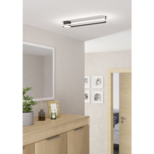 Candeeiro de teto oval preto com LED ajustável COLLECORVINO EGLO