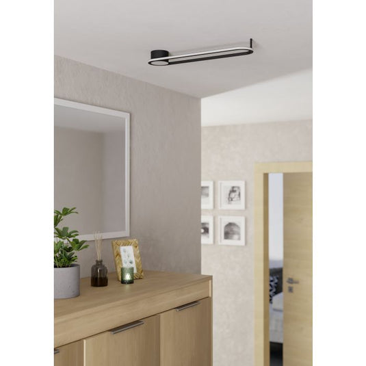 Candeeiro de teto oval preto com LED ajustável COLLECORVINO EGLO