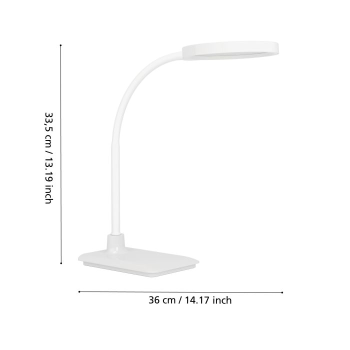 Load image into Gallery viewer, Candeeiro de Mesa LED Branco com Pescoço Flexível LAURO EGLO
