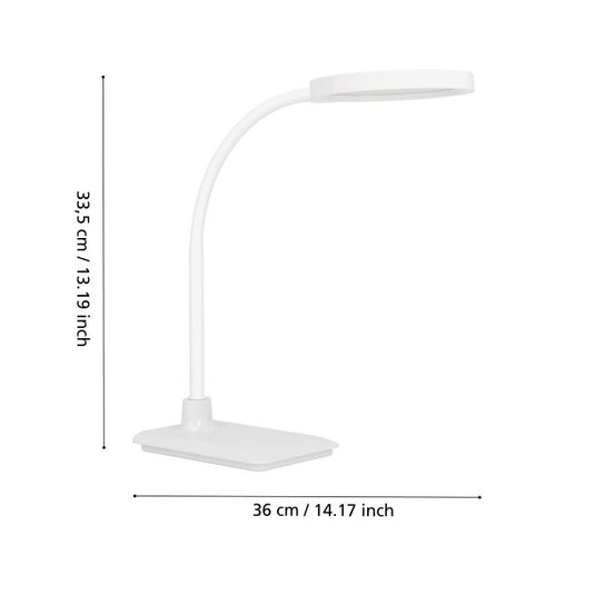 Candeeiro de Mesa LED Branco com Pescoço Flexível LAURO EGLO