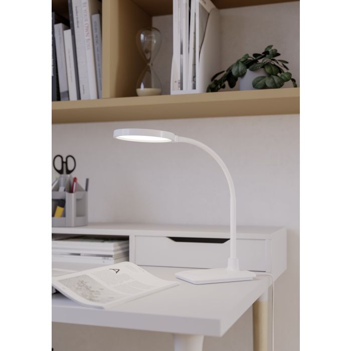 Load image into Gallery viewer, Candeeiro de Mesa LED Branco com Pescoço Flexível LAURO EGLO
