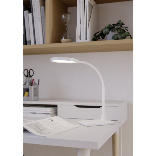 Candeeiro de Mesa LED Branco com Pescoço Flexível LAURO EGLO