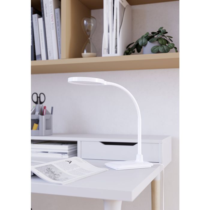 Load image into Gallery viewer, Candeeiro de Mesa LED Branco com Pescoço Flexível LAURO EGLO
